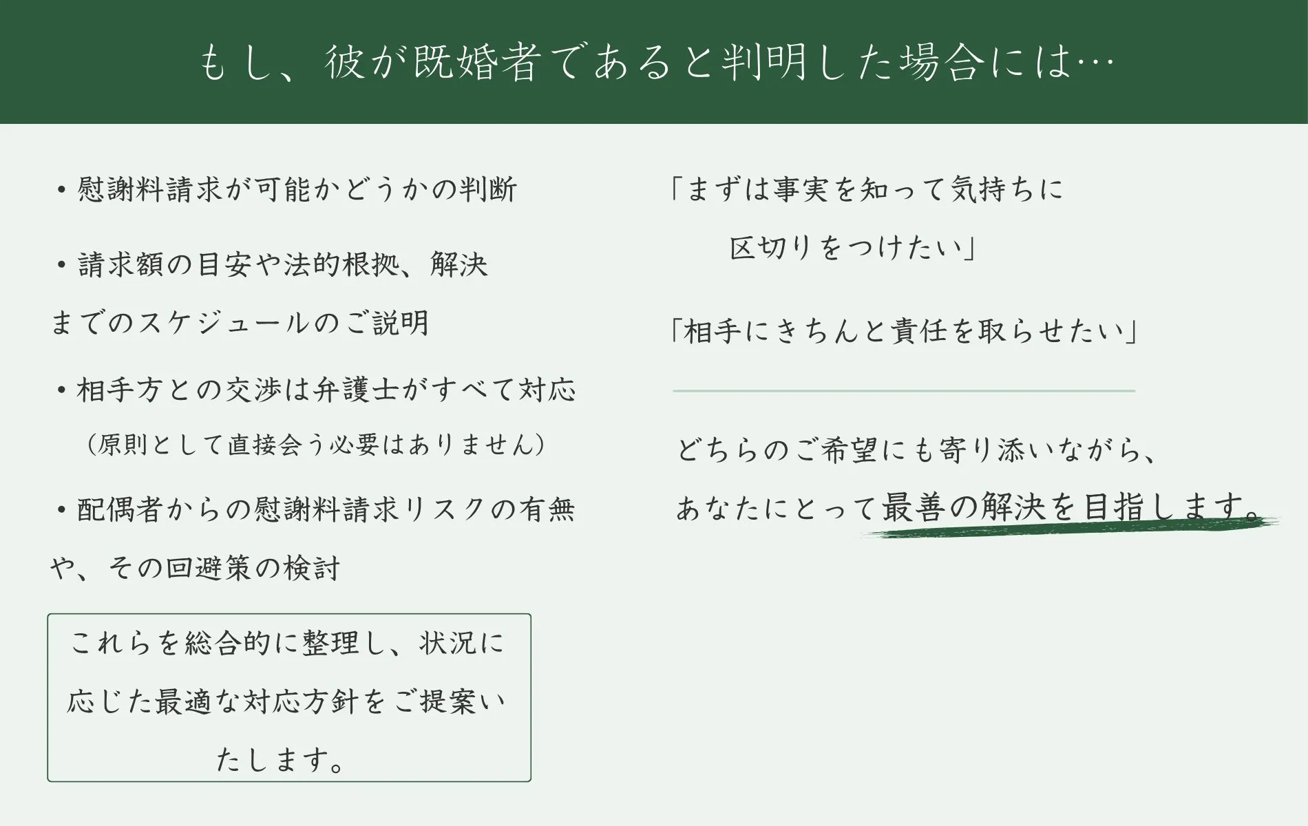 もし、彼が既婚者であると判明した場合には…